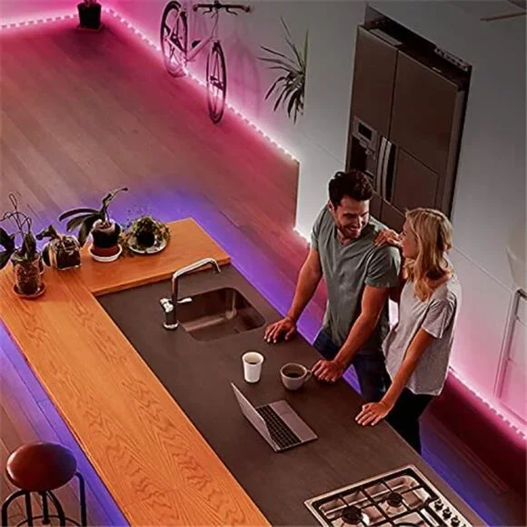 200 Ft LED Strip Lights RGB Color Changing Music Sync Smart Lights for Bedroom - Picture 5 of 6